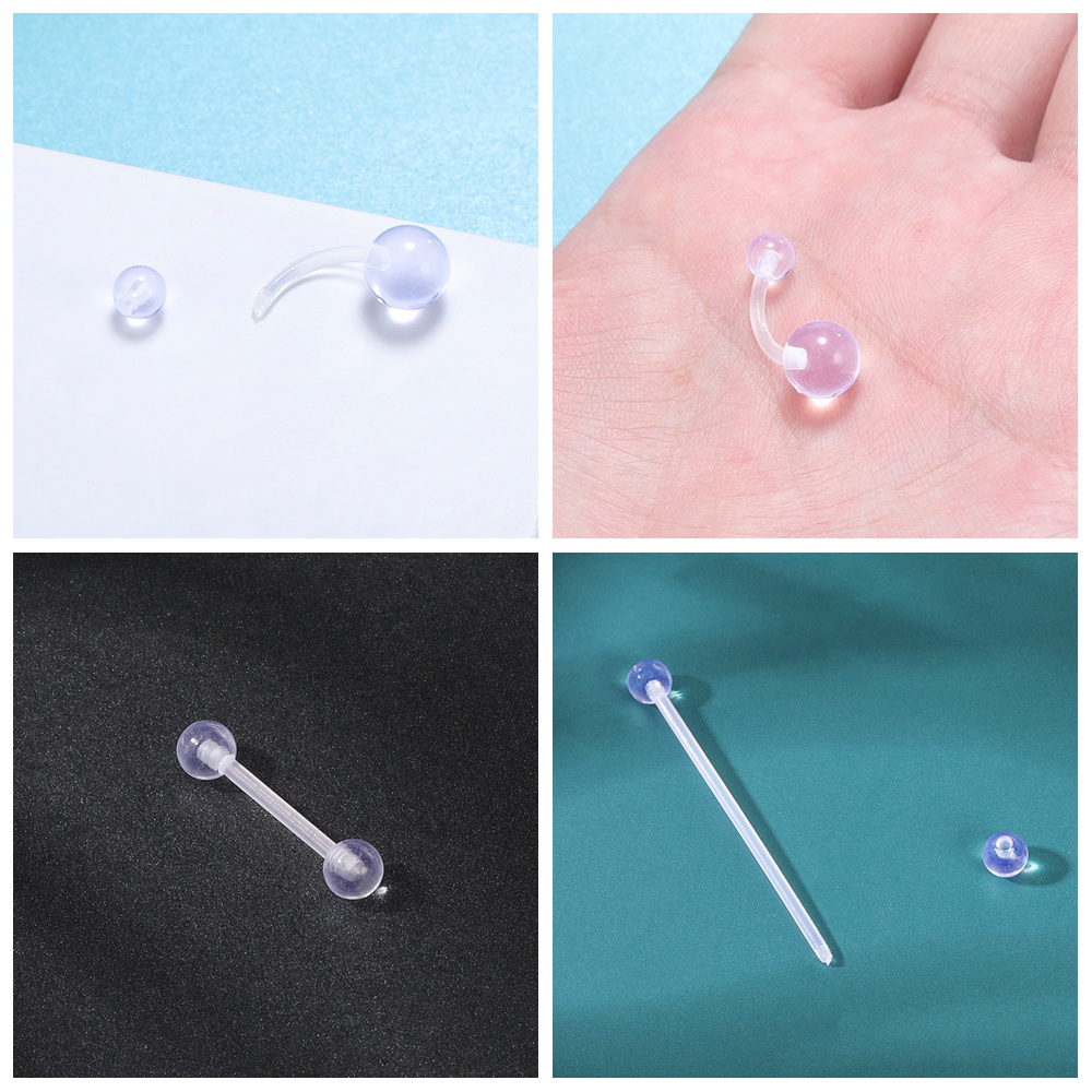 1-5pcs Akrilik Bening Hidung Septum Tindik Tak Terlihat Bibir Stud Pusar Cincin Tindik Alis Anting Punggawa Tindik Tubuh Tersembunyi