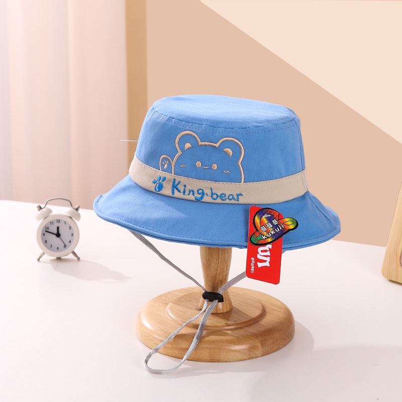 Topi Bucket Anak Karakter King Bear Bucket Anak laki laki Perempuan Usia 2-10 Tahunan