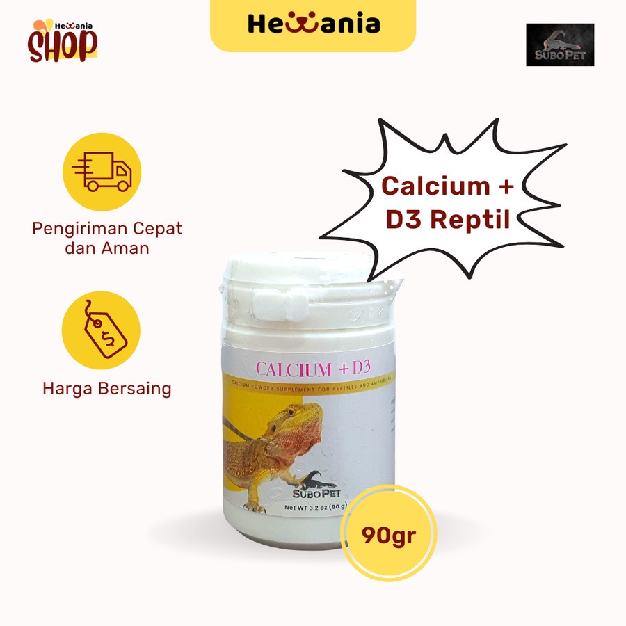 Calsium Reptile +D3 Subo Pet Kalsium Reptil Breaded Dragon Iguana Kura