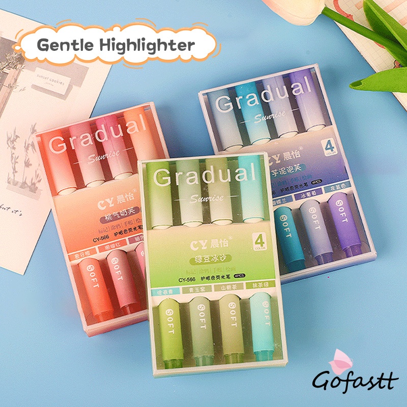 

Morandi Eye Care Gradient Highlighter Student Highlight Marker Penanda Kepala Lembut Berkapasitas Besar-G