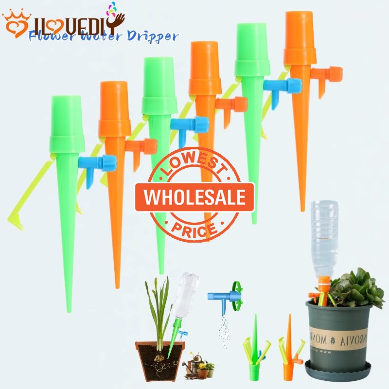 [Harga Grosir] Adjustable Speed Plant Water Dripper Taman Pot Drop Alat Irigasi Self Watering Spout Corong Dengan Bracket Otomatis Bunga Penyiraman Waterware