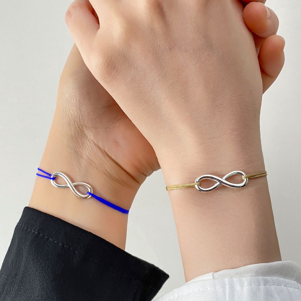 2-piece Set Dari Gelang Pasangan Hati Peach Kepribadian Sederhana Paduan Cinta Tali Gelang Kartu Pasangan
