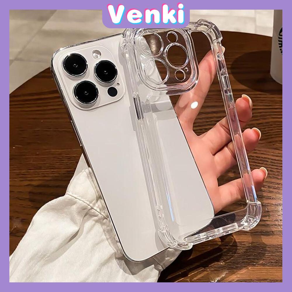 VENKI - Untuk iPhone 14 Pro Max iPhone Case Acrylic Hard Case Bening Case Airbag Tahan Guncangan Kamera Case Ungu Hitam Kompatibel dengan iPhone 13 Pro Max 12 Pro Max 11 Pro Max