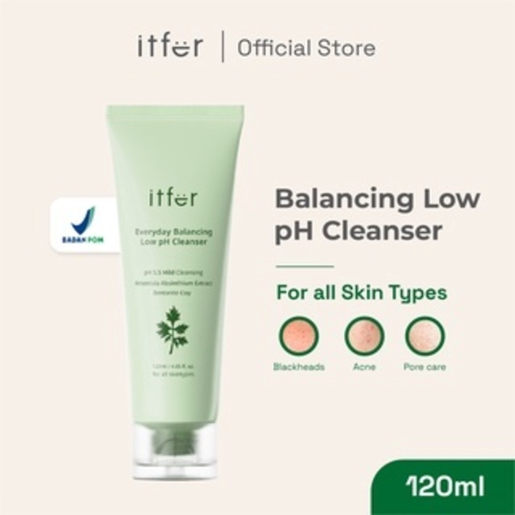 ITFER Everyday Balancing Low PH Cleanser (120 ml) -  Facial wash yang dapat memberikan kulit yang cerah dan mengurangi stres