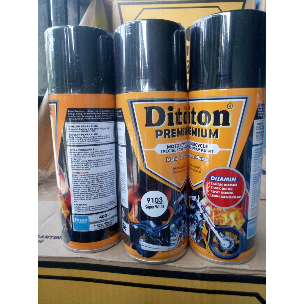 Pilok Diton Premium Super White 9103 Pilox Putih super Putih Glossy 400cv cat semprot diton premium