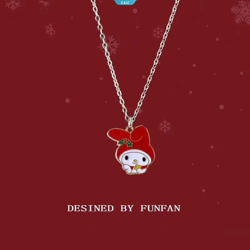 Kalung Cinnamoroll Baru Kuromi HelloKitty Natal Sanrio Eropa Dan Amerika Hadiah Perhiasan Kartun My Melody Necklace [ZK]