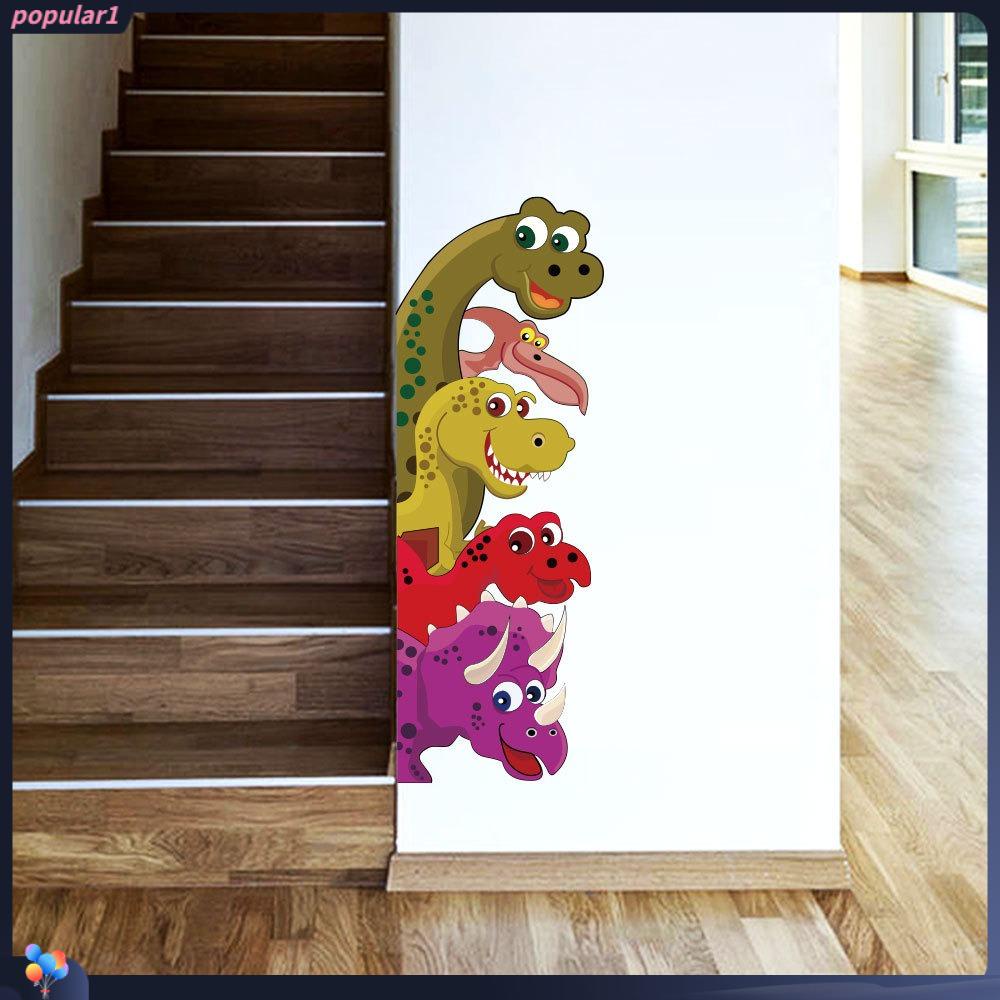 Populer Lucu Probe Dinosaurus Stiker Dekorasi Wall Art Dinding Kamar Tidur Anak Wall Decals
