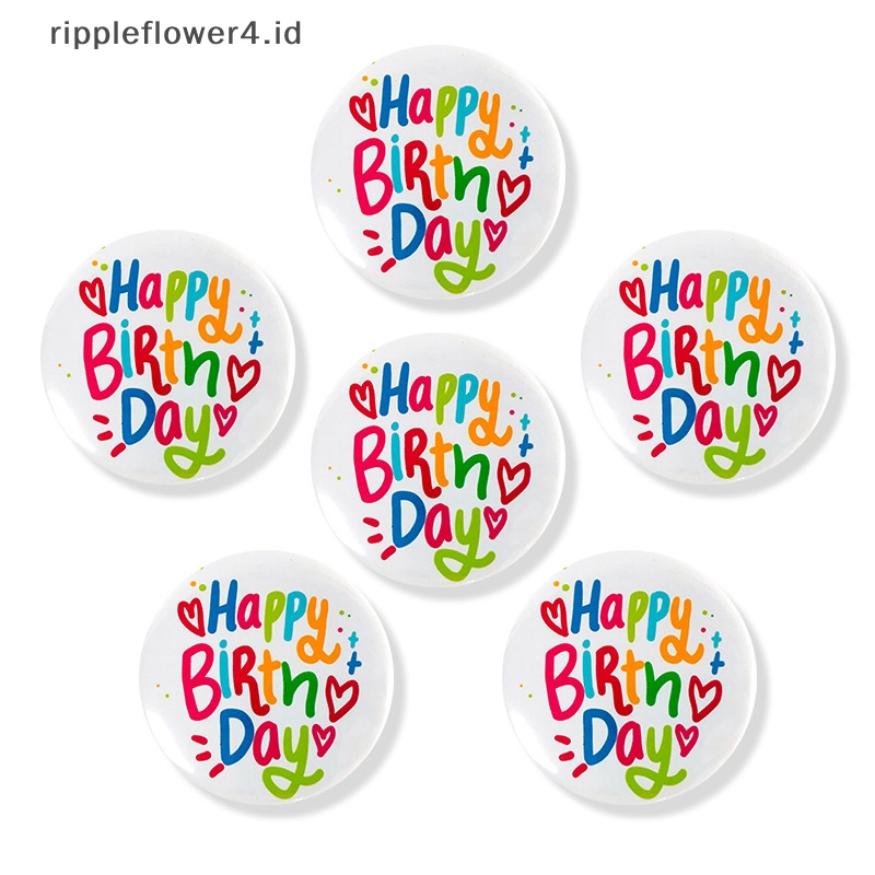 {rippleflower4.id} Happy Birthday Badge Brooch Pin Kancing Lencana Berbagai Pola Birthday Party Badge Ulang Tahun Kekinian Dekorasi Pesta~