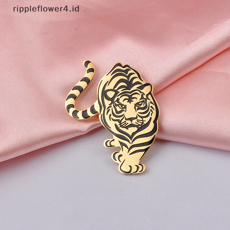 {rippleflower4.id} Fashion Tiger Bros Vintage Dekorasi Pernikahan Bros Logam Syal Sweater Setelan Pin Up Gesper Femininos Bros Pasangan Kerah Perhiasan Pin~