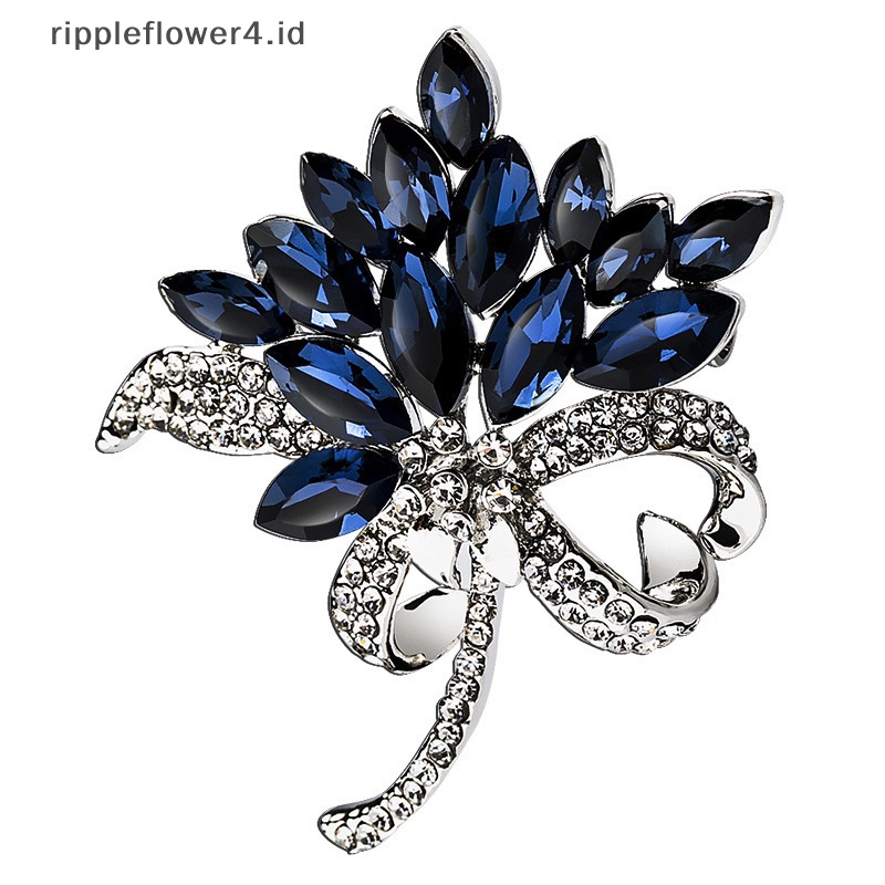 {rippleflower4.id} Bunga Kualitas Tinggi Fashion Serangga Bros Pin Aksesoris Mantel Perhiasan Hewan~