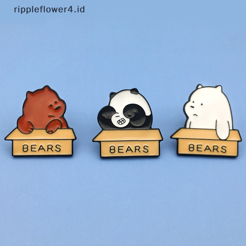 {rippleflower4.id} Bros Enamel Panda Kecil Lencana Pin Tas Kerah Dekorasi Aksesoris Perhiasan~