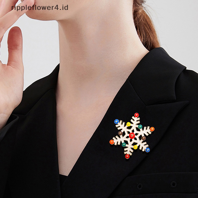 {rippleflower4.id} Tahun Baru Santa Flamingo Pohon Natal Snowman Bros Pin Snowflake Bros Untuk Wanita Lady Enamel Kasual Bros Pin Hadiah Fashion Perhiasan~