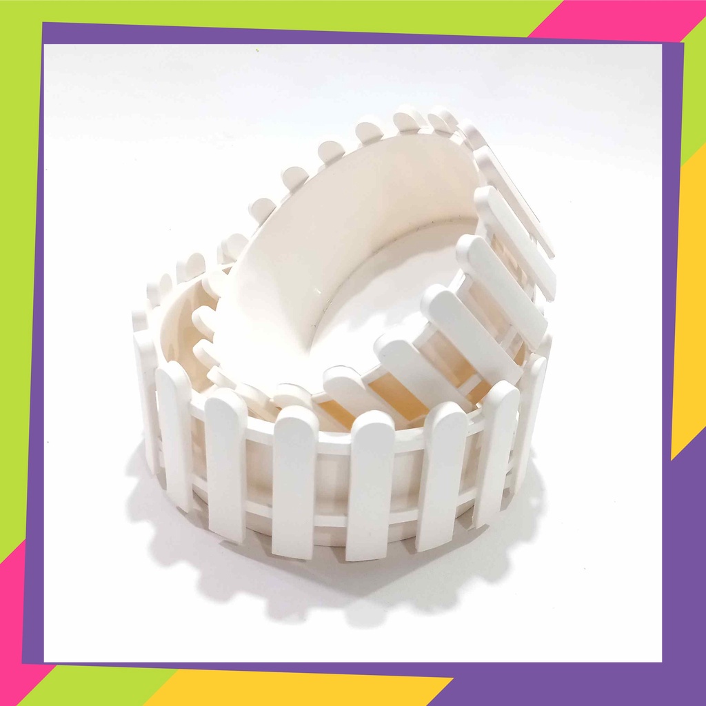 1879 / Pot bunga bulat pagar plastik / Vas bunga tanaman artificial / Vas bunga hias aesthetic