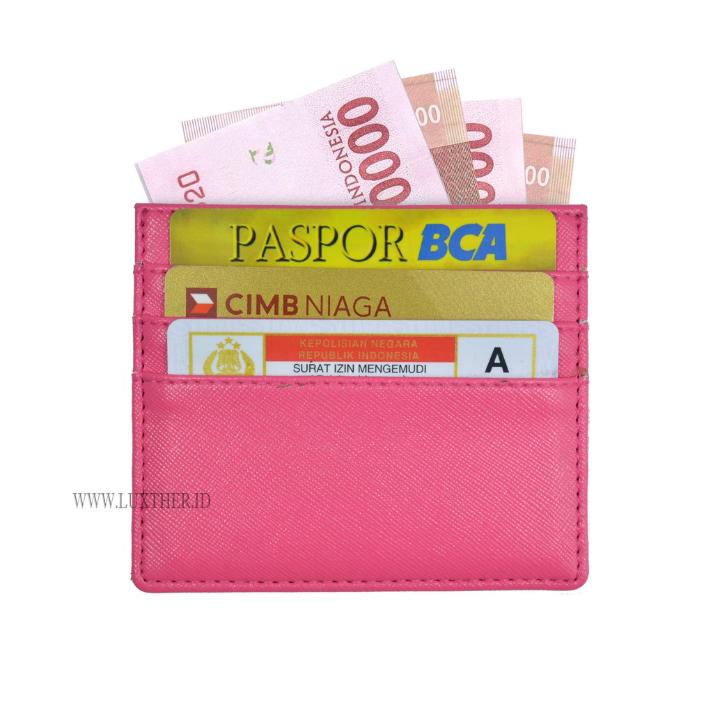 LUXTHER - CARD WALLET 6 SLOTS SAFFIANO LEATHER