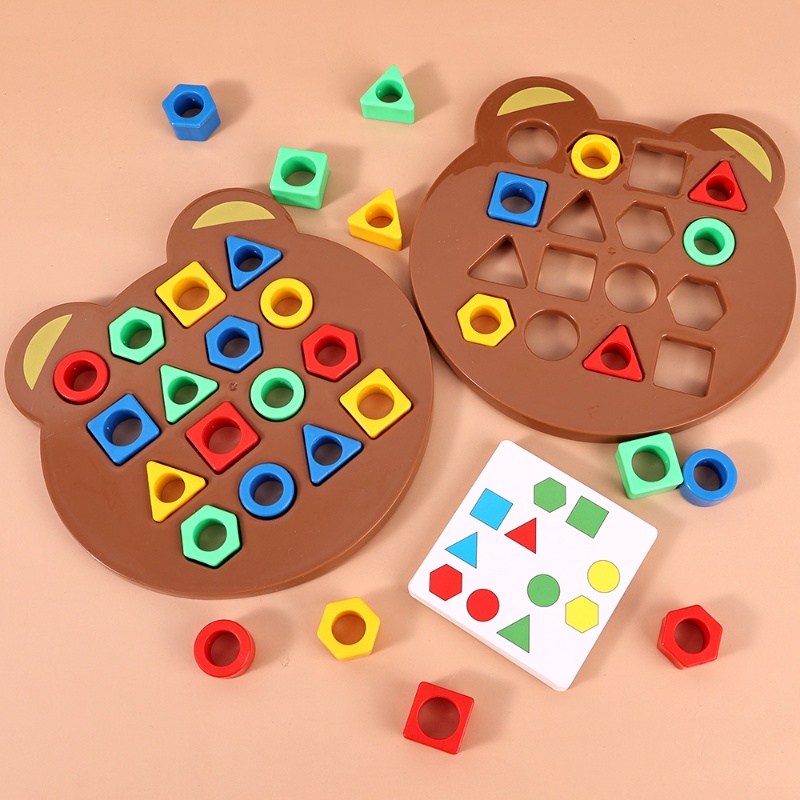 Bayi Montessori Mainan Baru Halus DIY Anak Bentuk Geometris Papan Warna Senada Menarik Puzzle 3D Belajar Edukasi Dini Interaktif Battle Game Mainan Untuk Anak