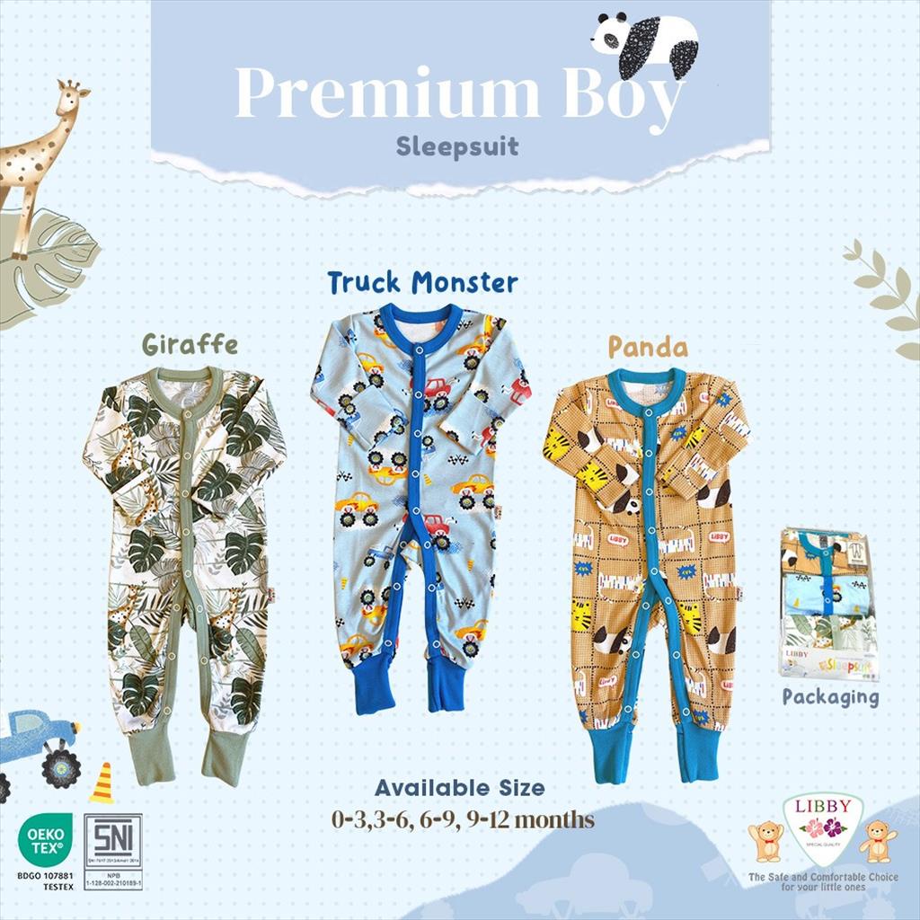 [TOMS] [BUNDLE HEMAT 3pc] LIBBY - Premium Sleepsuit Motif Boy &amp; Girl / Jumper Panjang Bayi