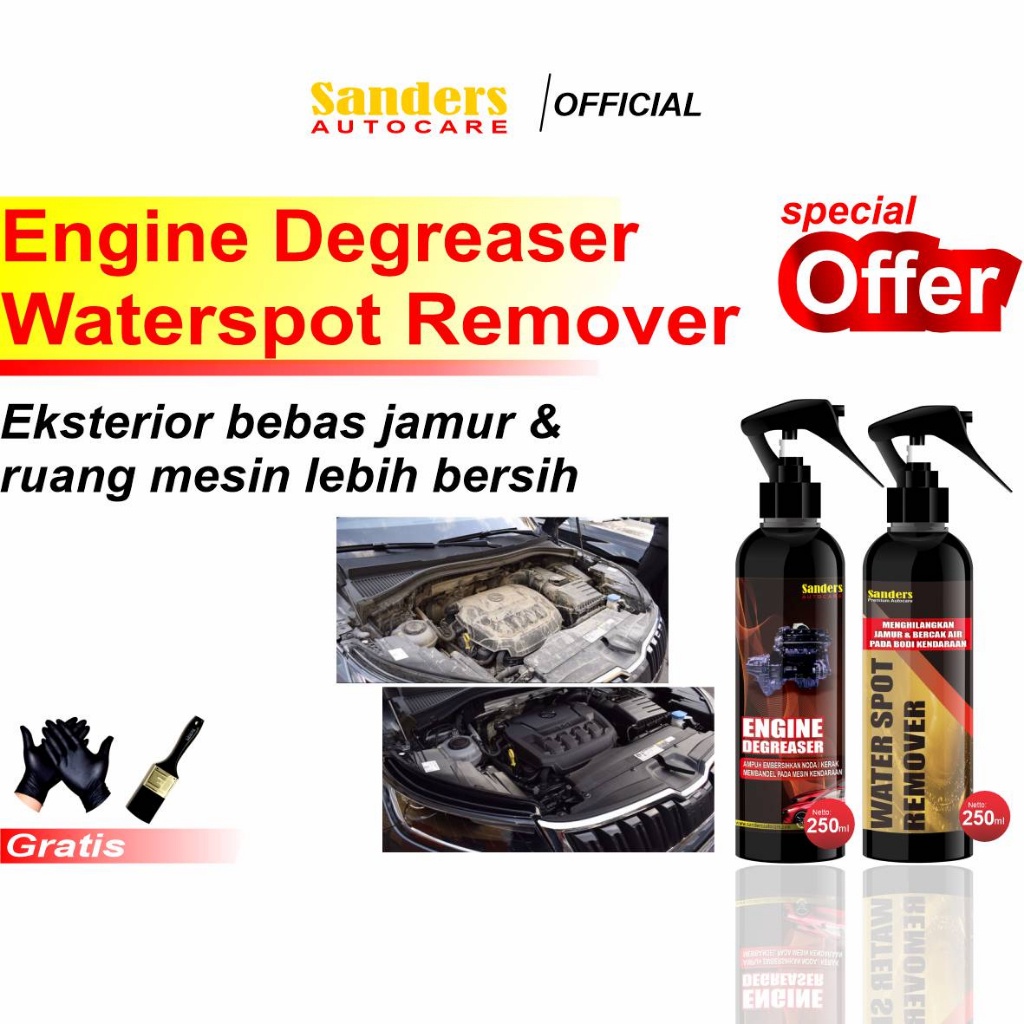 Sanders Bundling Engine Degreaser Waterspot Remover Penghilang Pembersih Kerak Karat Blok Mesin Moto