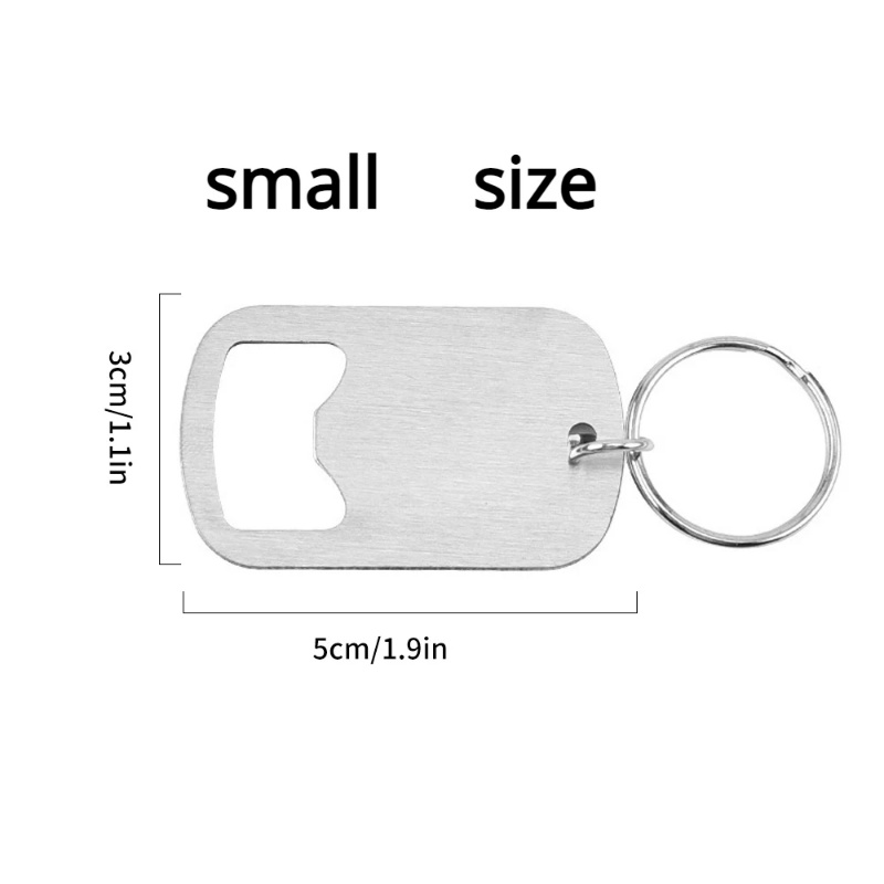 Gantungan Kunci Mini Portable Kreatif Pembuka Botol Aksesoris Pembuka Botol Stainless Steel Bottle Opener Key chain Minimalist Cap Remover