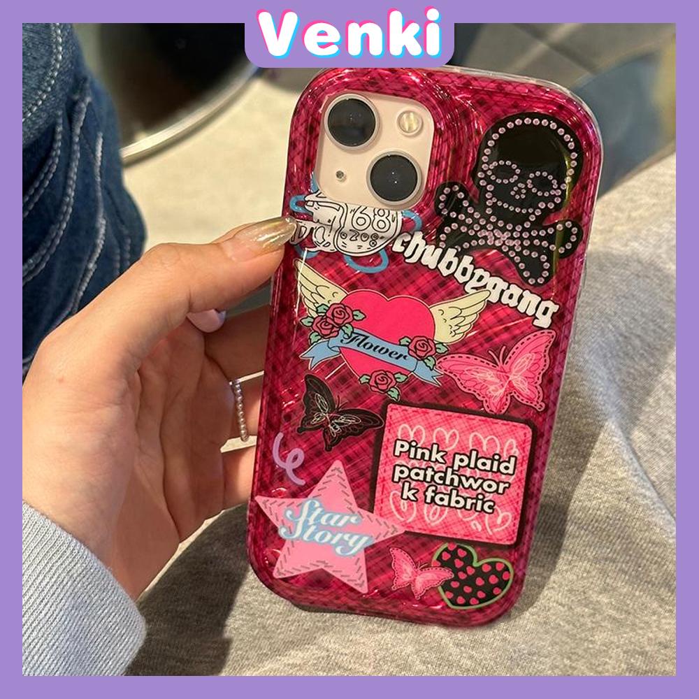 VENKI-Untuk iPhone 11 iPhone Case Laser Reflektif Bening Phone Case TPU Lembut Shockproof Airbag Phone Case Manis Keren Bintang kompatibel dengan iPhone 14 13 Pro max 12 Pro Max XR XR 7 8