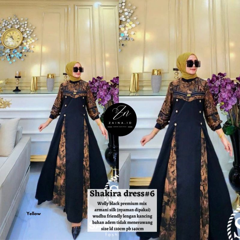 SHAKIRA DRESS #1-7 ORI BY ZAINA.ID | Wolly Black Premium