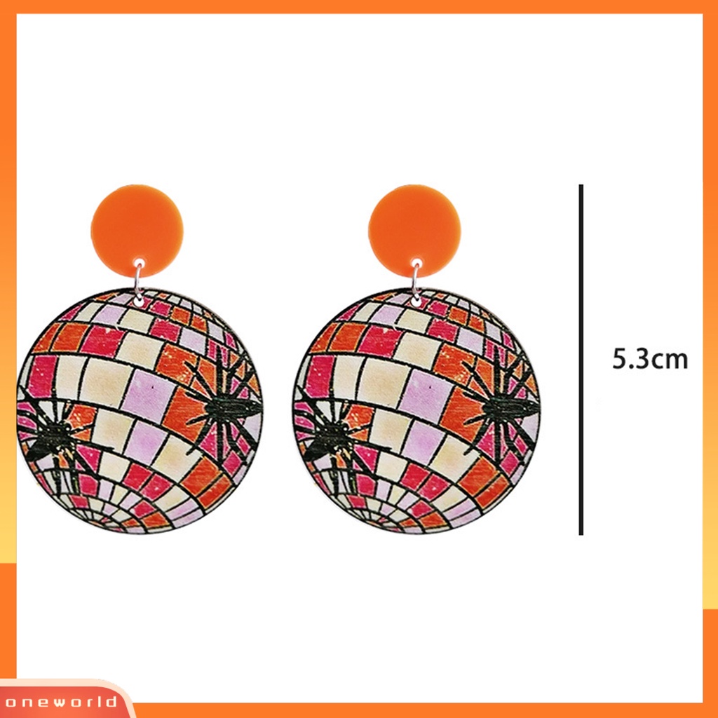 [WOD] 1pasang Anting Indah Desain Kartun Vintage Geometris catching Nyaman Dipakai Bentuk Labu Anting Menyenangkan Untuk Pesta