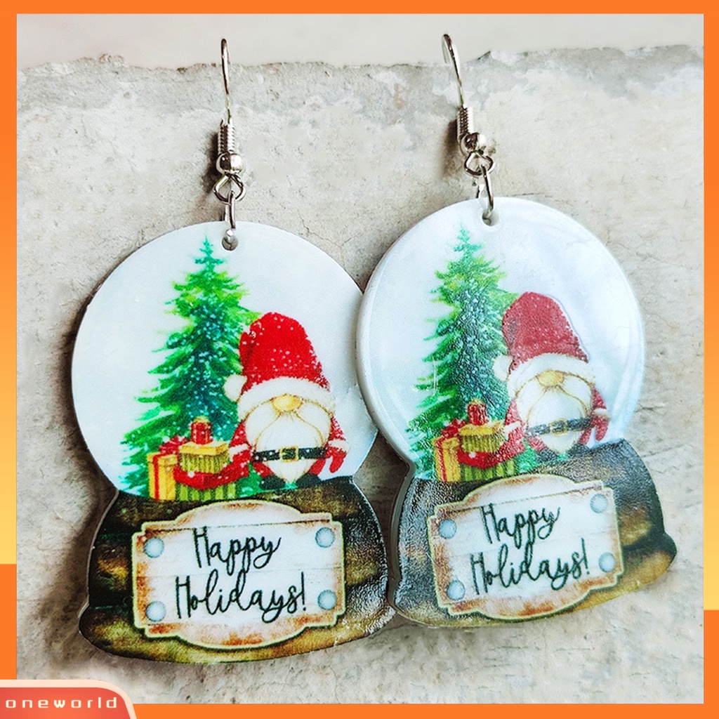 [WOD] 1pasang Anting Natal Semua Pertandingan Pakaian Sehari-Hari Akrilik Wanita Santa Vibes Drop Earrings Aksesoris Telinga Untuk Perjamuan