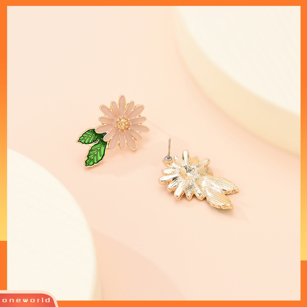 [WOD] Fashion Wanita Marguerite Bunga Enamel Alloy Stud Anting Tindik Perhiasan Hadiah