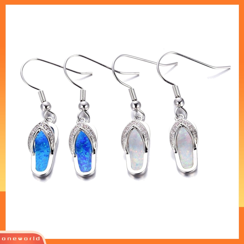 [WOD] Musim Panas Pantai Wanita Berlian Imitasi Sandal Jepit Liontin Kait Anting Perhiasan Hadiah