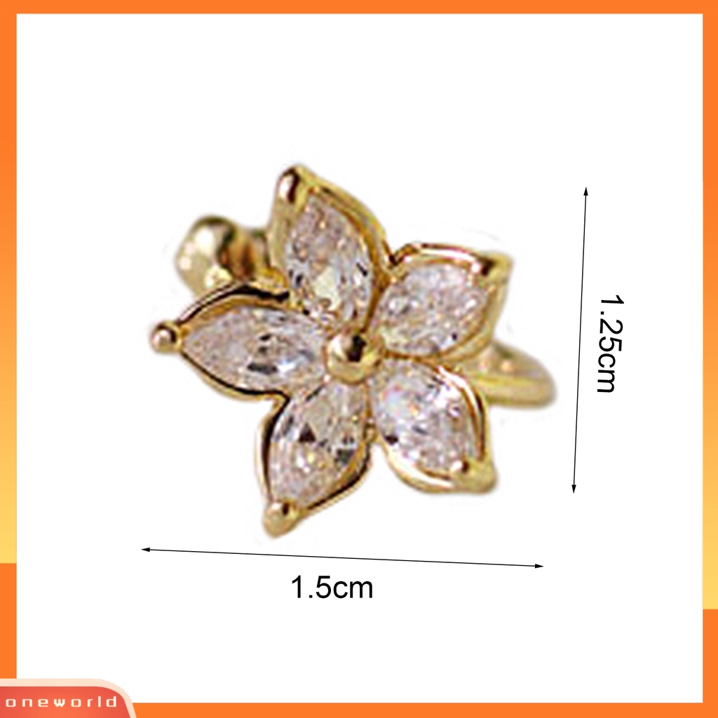 [WOD] 1pc Anting Tidak Luntur Tidak Mudah Karat Bahan Alloy Bunga Bentuk U Manset Telinga Untuk Pesta