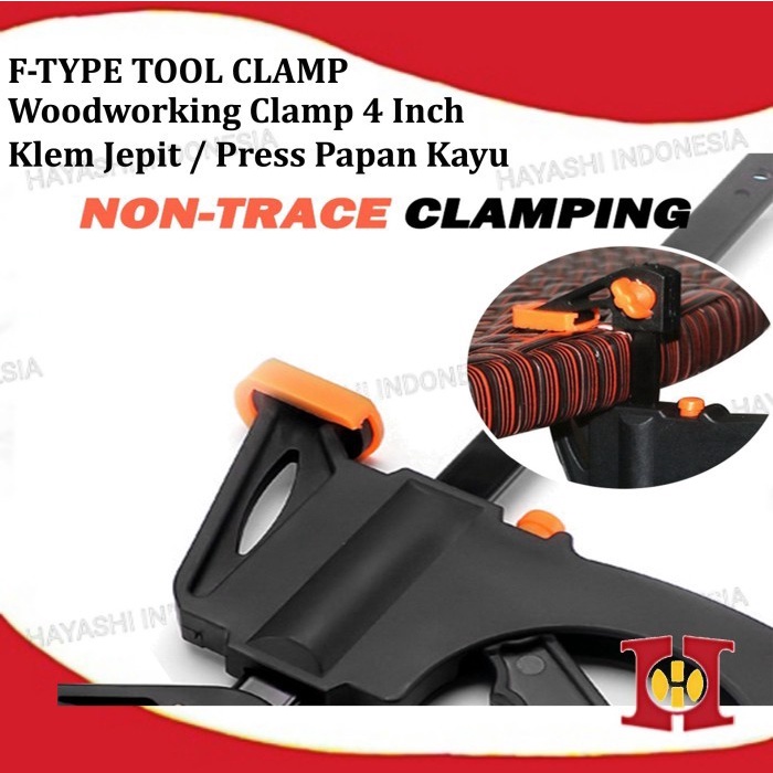 F Clamp Catok Klem Alat Penjepit Kayu Besi Ratchet 4 6 8 10 16 Inch