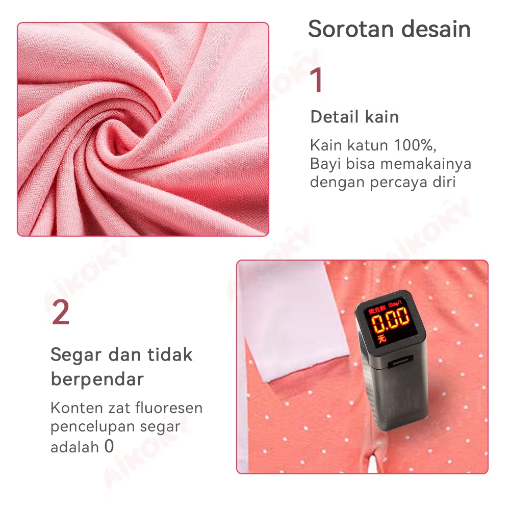 Aikoky Piyama Anak Lengan Panjang Celana Panjang / Baju Tidur Anak Bayi Perempuan 1-3 Tahun