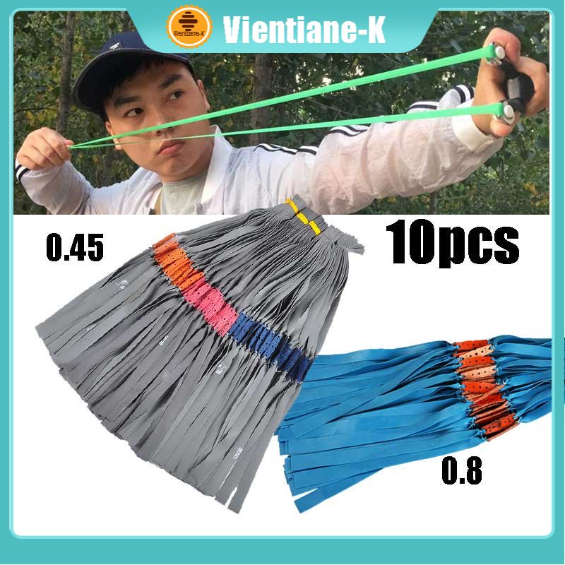 Karet Ketapel 10pcs Slingshot Rubber Flat Elastic Band 0.8mm