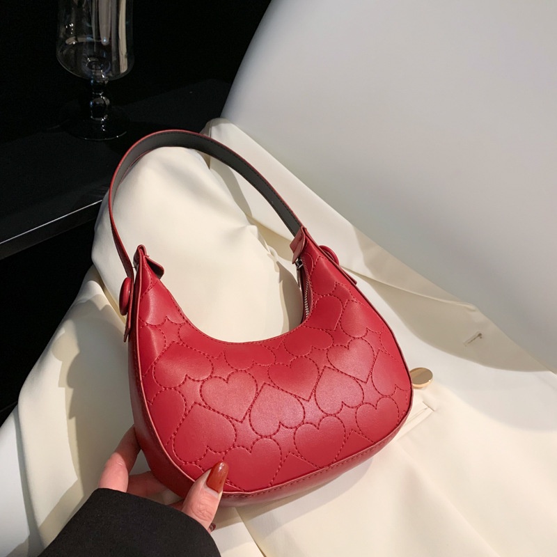 Tas wanita import warna solid gaya luar negri tas ketiak tekstur kasual tas wanita kasual