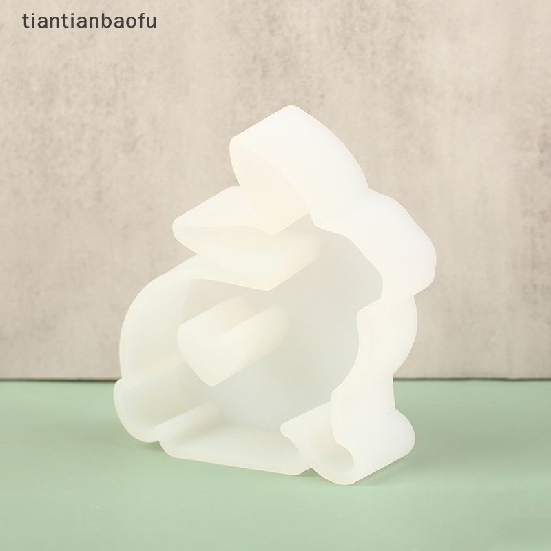 [tiantianbaofu] 1pc Cetakan Silikon Kelinci Hati Bunny Gypsum Hias Mold Butik