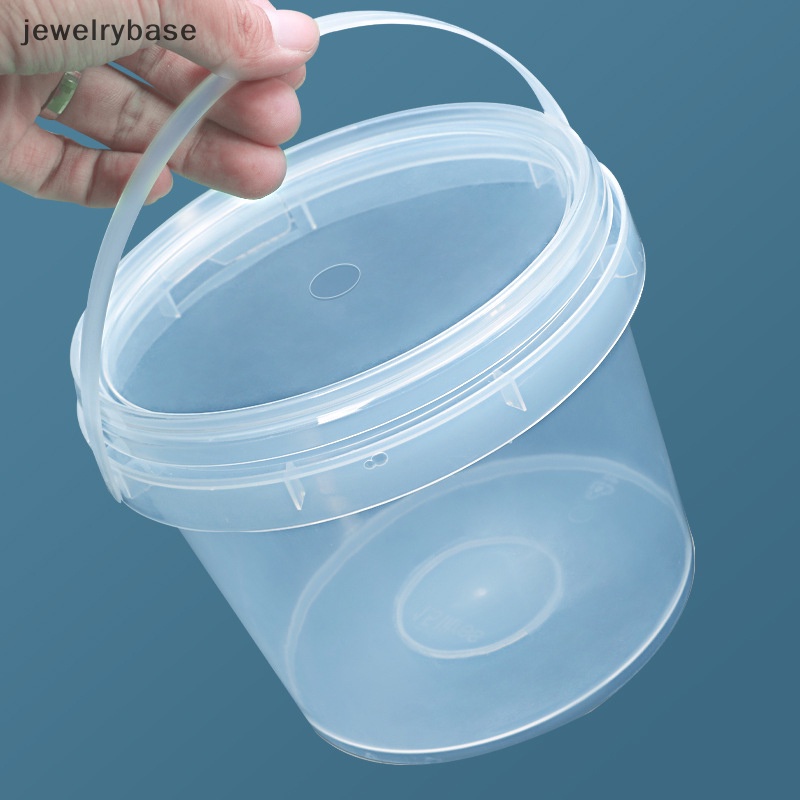 [jewelrybase] Ember Plastik 150ML-1500ML+tutup - Putih Kosong Dengan Gagang - Butik Food Pail Besar