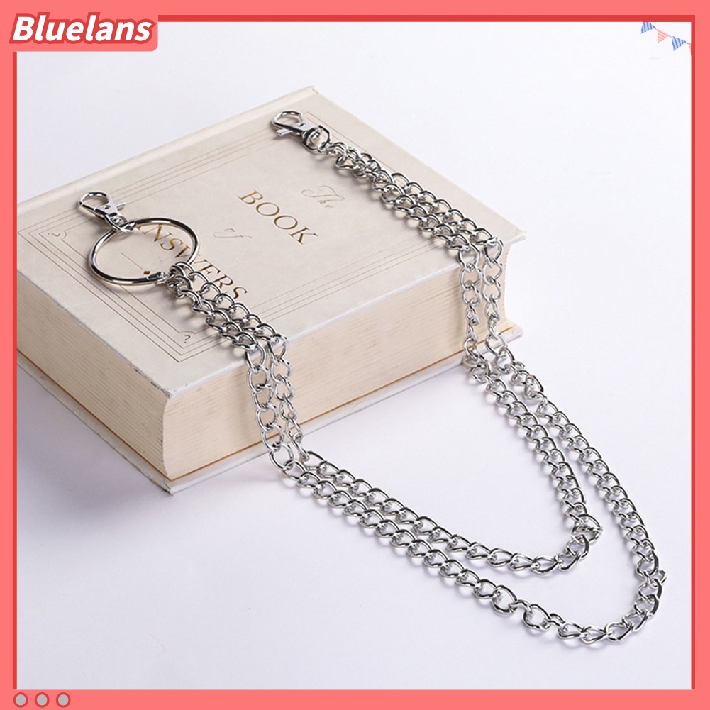 [BLS] Fashion Unisex Multi-layer Anti Hilang Celana Jeans Dompet Saku Rantai Gantungan Kunci