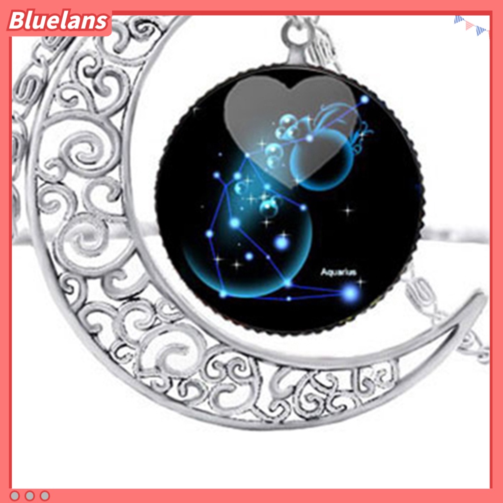 [BLS] Kalung Bulan Shinyny Rantai Panjang Liontin Bulan Hollow Hias Simple Untuk Belanja