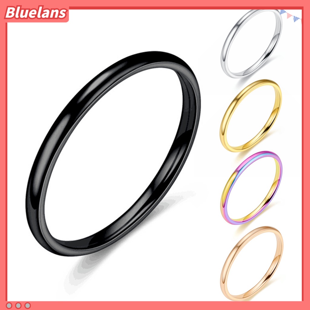 [BLS] Cincin Jari Elegan Permukaan Halus Gaya Minimalis Simple Cincin Susun Tipis Untuk Ulang Tahun