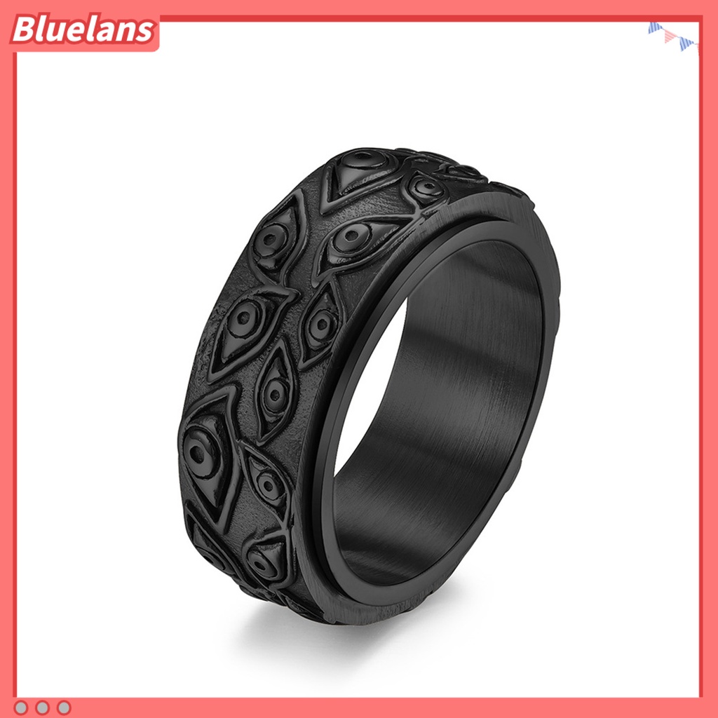 [BLS] Cincin Pria God Eye Rotatable Unisex Round All Match Finger Ring Untuk Pacaran