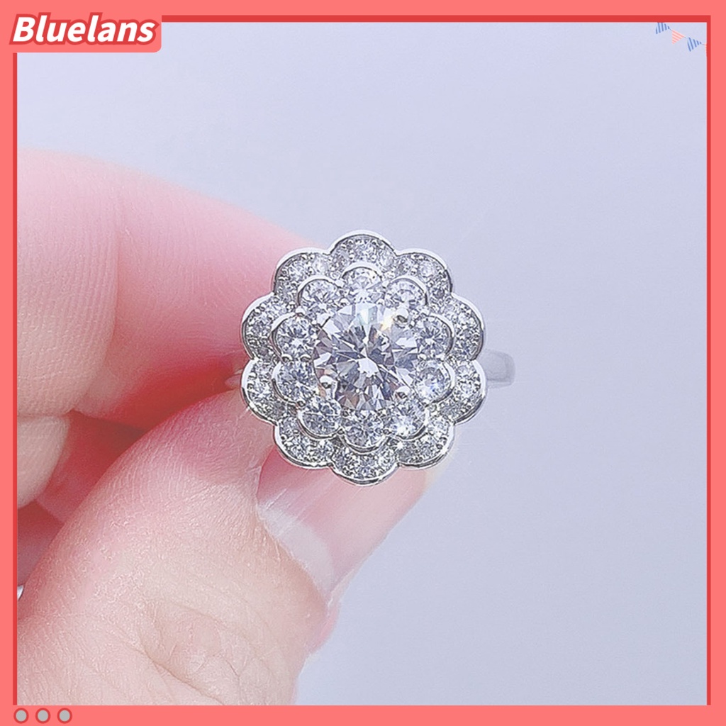 [BLS] Cincin Wanita Bersinar Hias Manis Cubic Zirconia Finger Ring Untuk Pesta