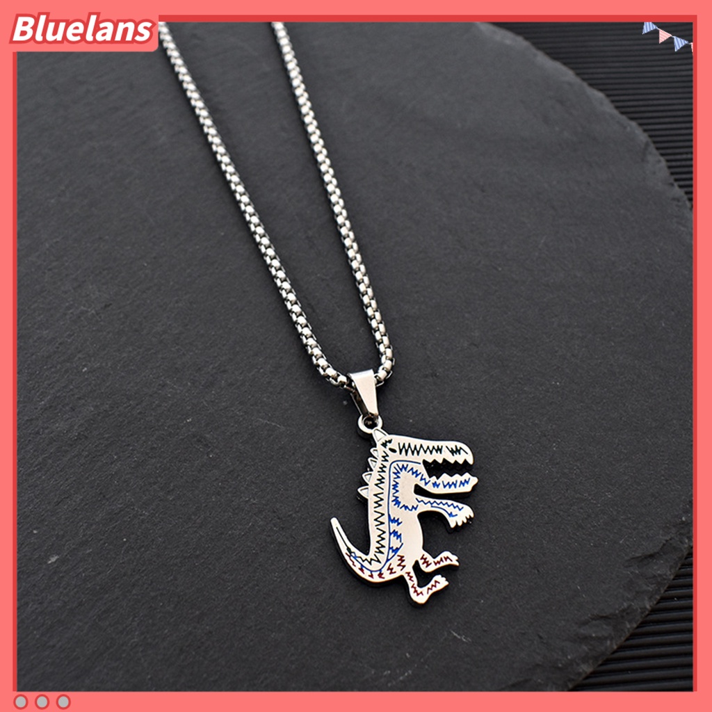 [BLS] Sweater Kalung Geometris Hewan Liontin Electroplating Anti-Karat Leher Ornamen Tahan Luntur Punk Lucu Dinosaurus Rantai Kalung Perhiasan Aksesori