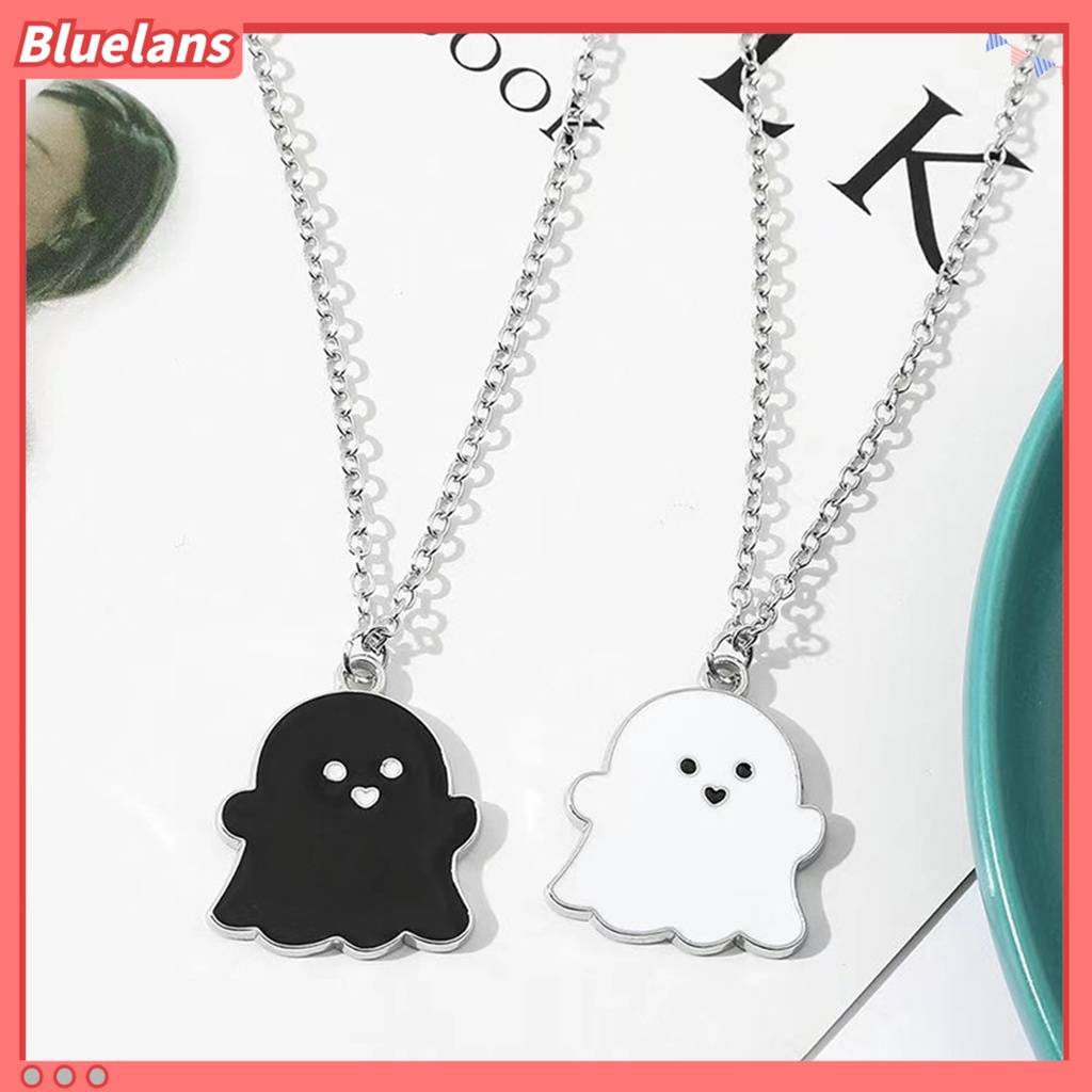 [BLS] All Match Rantai Klavikula Elegan Simple Dress Up Kalung Liontin Motif Hantu Unik Untuk Hari Valentine