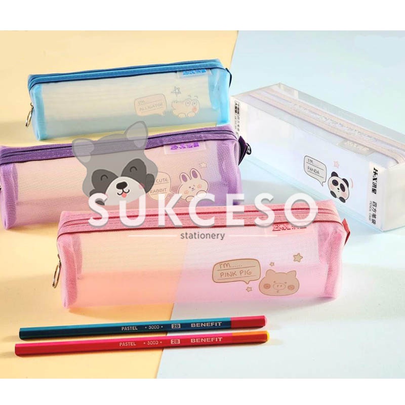 

Jala Kotak Pensil HX-7933 / Tempat Pensil Transparan Jaring Motif Karakter
