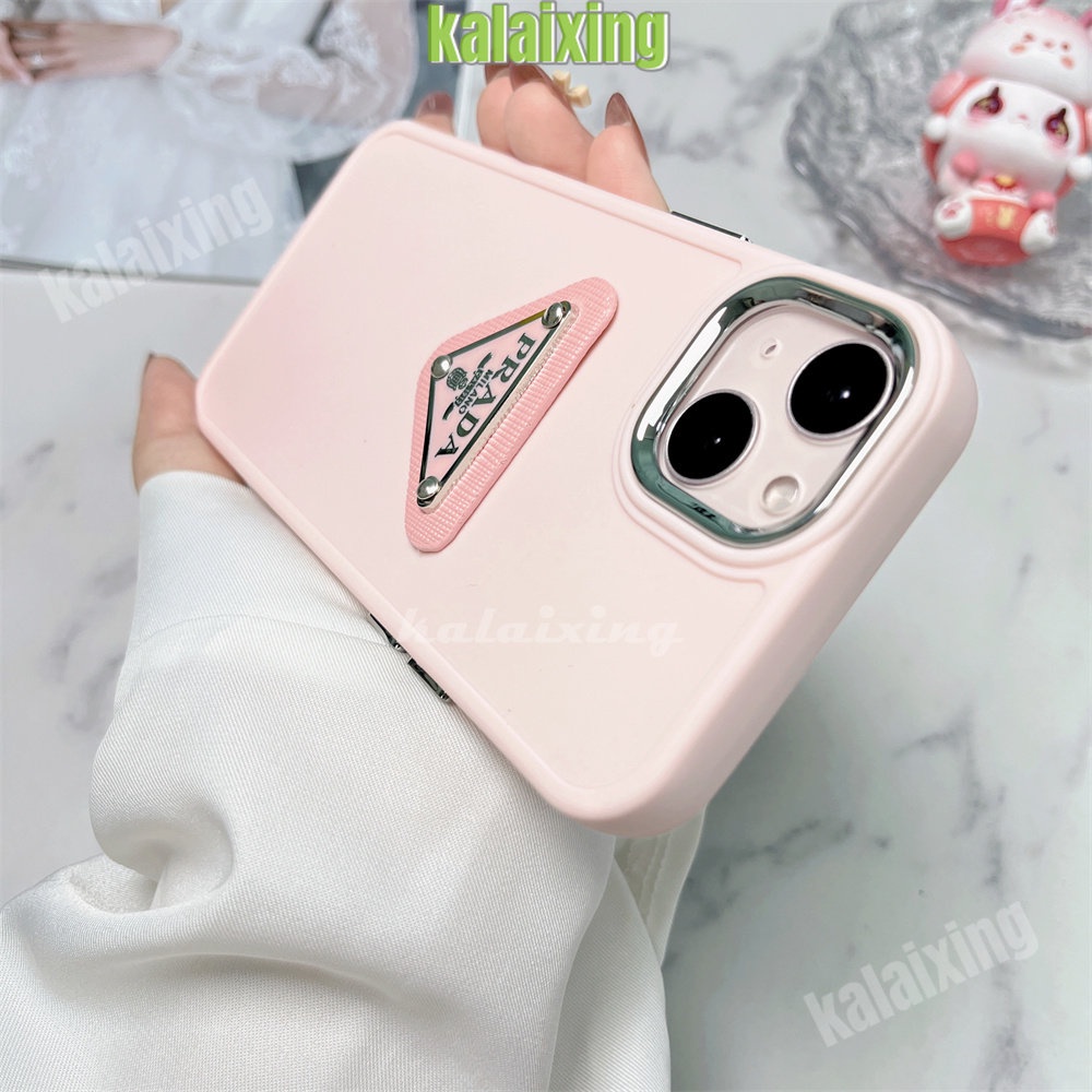 Plating Casing Ponsel Prada 3D Untuk iPhone 14 Pro Max 13 Pro 12 11Pro X XR Xs Max 7/8Plus Casing Silikon Penutup Belakang