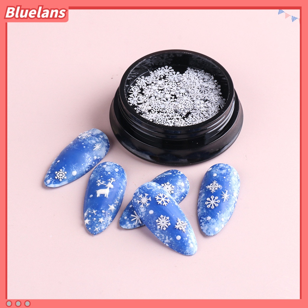 [BLM] 1kotak Kuku Serpihan Gaya Snowflake Efek 3D Ultra Tipis Campur Manicures Natal Glitter Sequin Aksesoris Untuk Perempuan