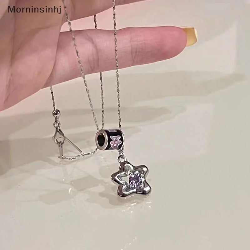 Mornin Kalung Bintang Pinggang Kecil Yang Lucu Ins Gaya Rantai Liontin Keren Rantai Klavikula Warna Sterling Silver Sederhana Untuk Hadiah Perhiasan Wanita id