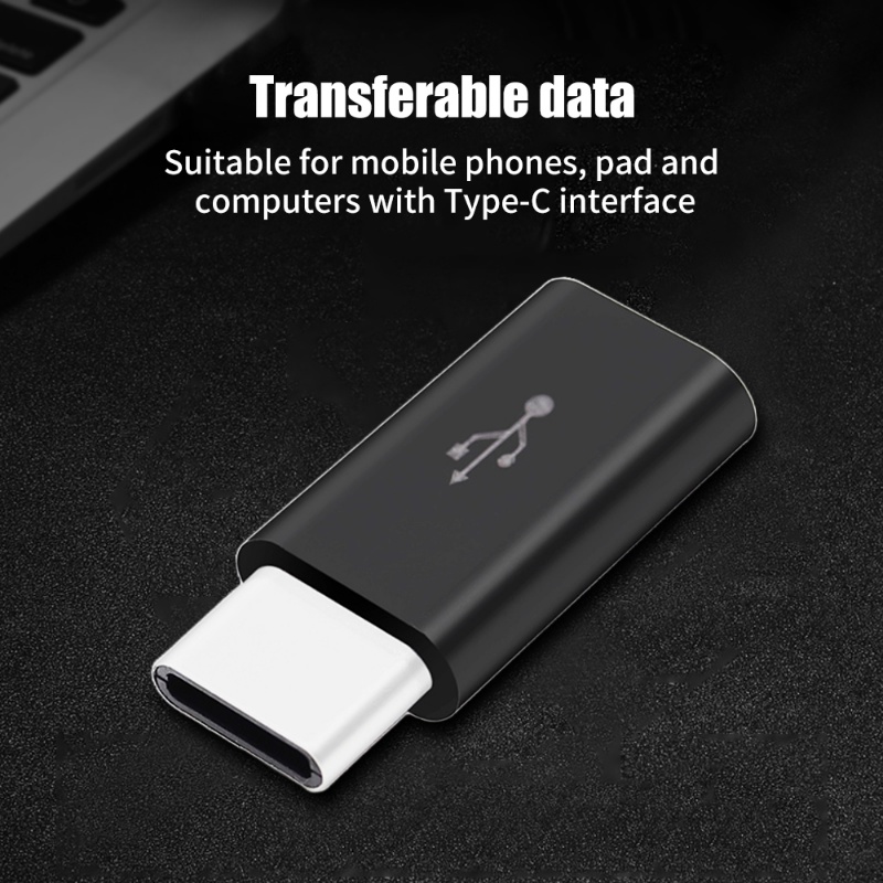 Adaptor Micro USB Ke Tipe-C Ringkas Sederhana Konverter Transmisi Data Portabel Universal Kompatibel Untuk Kebanyakan Perangkat Mobile