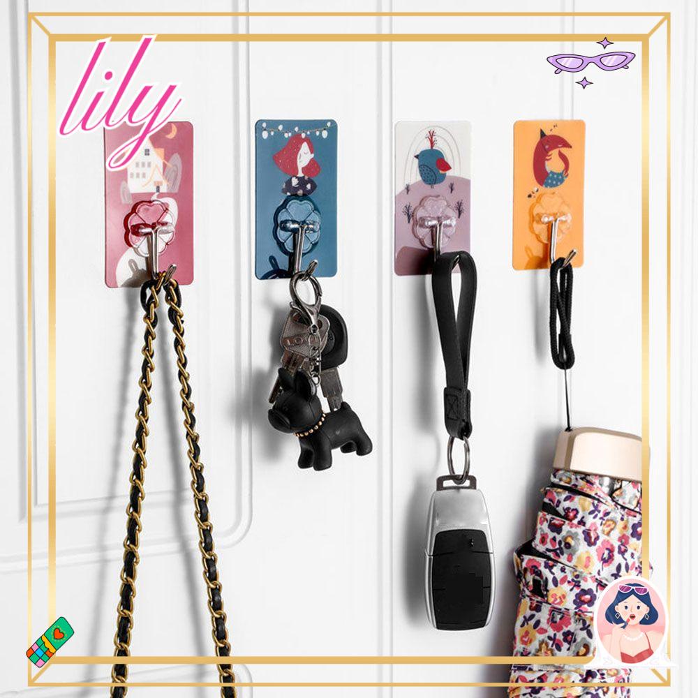 Lily Wall Storage Hook Kartun Rak Beban Rak Kantor Dapur Socket Holder Gantungan Dinding Pintu Rumah