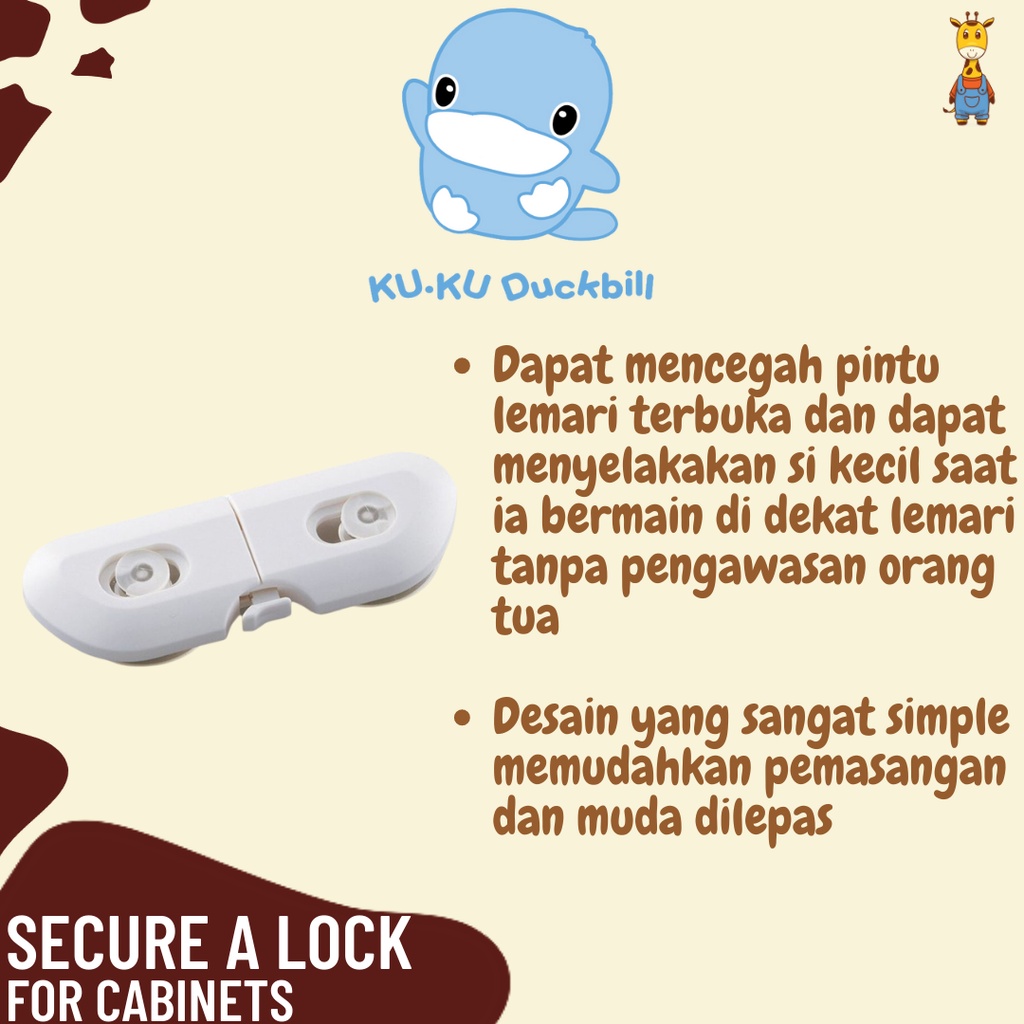 Kuku Duckbill Secure A Lock For Cabinets KU5354 - Pengaman Bayi