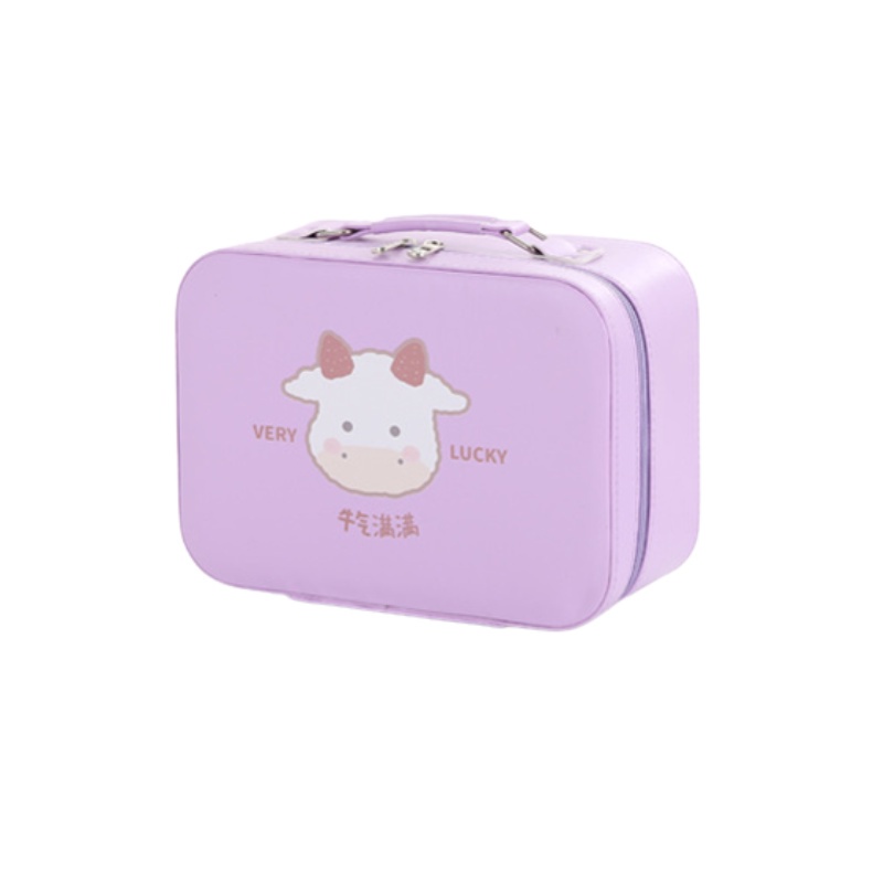 TTSHOP Koper Makeup "Glamour Reflection" - Tas Makeup Terkenal dengan Kapasitas Besar dan Desain Lucu, Mudah Dibawa, dan Terbuat dari Kulit 91101